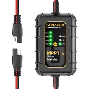 SUNAPEX 12V MPPT Solar Charge Controller, Solar Panel Regulator with SAE Connectors, Compatible with SUNAPEX 15W, 25W, 50W Solar Panels, or Other Solar Panels Within 50W, for Gel, AGM,LiFePO₄Battery in Kuwait