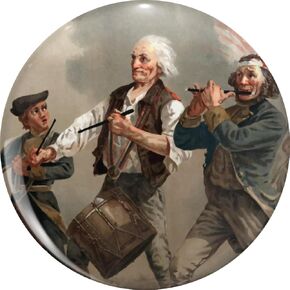 Revolutionary War Spirit of '76 Patriotic Fife and Drum American History Classic Painting Art Round Pin Lapel Pin Brooch Steel Pins Badge 0.75" in Kuwait