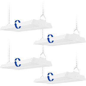 JTT LED أضواء متجر خطية 150W، 21000LM 360 درجة قابل للتعديل 1.35FT أدى أضواء خليج عالية 5000K ضوء النهار 120-277V، ضوء المرآب لمتجر ورشة عمل مخزن تجاري سوبر ماركت مستودع الطابق السفلي، 4 حزمة ETL in Kuwait