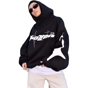 MLAFE Y2K Hoodies Unisex - Gothic Graphic Streetwear Sweatshirt, Astral Print Cropped Fit, Grunge Emo Pullover Hoodie in Kuwait