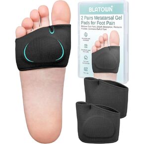 زوجان من وسائد مشط القدم، وسائد كرة القدم للنساء والرجال لتخفيف آلام القدمين، والتهاب السمسم، وألم مشط القدم، وأكمام من نسيج الورم العصبي مورتونز مع حشوات هلامية (أسود، متوسط) in Kuwait