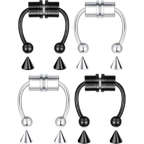 4-5 Pcs Nose Rings Hoops Nose Piercings Nose Piercing Jewelry Fake Nose Ring Fake Septum Double Hoop Nose Ring Lip Nose Rings for Women Clip On Helix Cartilage Hoop Earrings Nose Cuffs in Kuwait