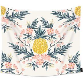 mugod الأناناس والزهور نسيج هاواي الاستوائية نمط الأزهار مع الأناناس ديكور المنزل نسيج الجدار شنقا لغرفة النوم غرفة المعيشة النوم، 60wx40h بوصة in Kuwait