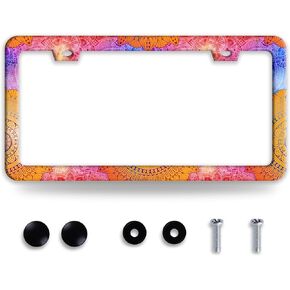 إطار لوحة ترخيص فراشة أزهار الكرز، إطارات لوحة ترخيص زهور جميلة، ملحقات مضحكة من الفولاذ المقاوم للصدأ، ديكور السيارات مع فتحتين ومسامير تناسب حامل المركبات الأمريكي القياسي مقاس 12.2 × 6 بوصات in Kuwait