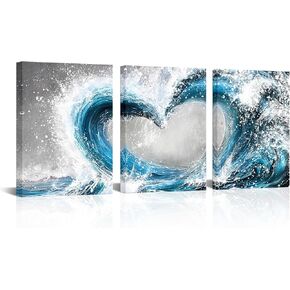 HOMEOART غرفة نوم جدار الفن المحيط موجة اللوحة الحب علامة جدار ديكور مؤطرة العمل الفني الحمام غرفة نوم غرفة المعيشة ديكور (الفيروز) in Kuwait