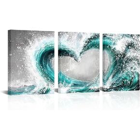 HOMEOART غرفة نوم جدار الفن المحيط موجة اللوحة الحب علامة جدار ديكور مؤطرة العمل الفني الحمام غرفة نوم غرفة المعيشة ديكور (الفيروز) in Kuwait