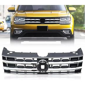 YLT AUTO Front Bumper Grill Grille Compatible with 2018-2020 Volkswagen VW Atlas Upper Chrome Grill Black Grille in Kuwait