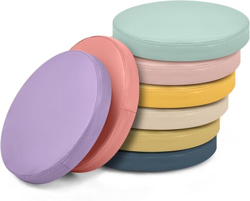 8 أجهزة كمبيوتر إضافية سميكة سميكة وسائد جلوس مرنة وسادة أرضية ملونة الفصول الدراسية وسادة مقعد أرضية ناعمة للأطفال التعلم كرسي مدرسة الرعاية النهارية (ألوان لطيفة ، مربعة) in Kuwait