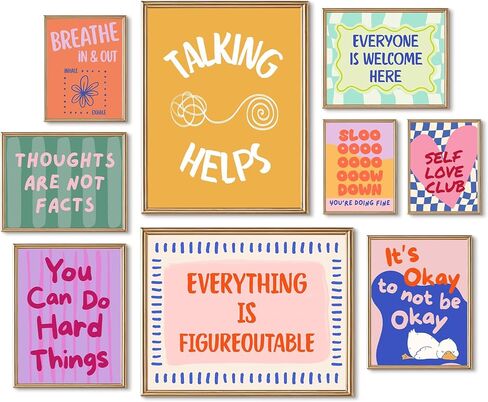 الصحة العقلية جدار الفن علم نفس الطفل قماش ملصق العلاج مكتب جدار ديكور مطبوعات ملهمة صور تحفيزية التأكيدات العمل الفني مستشار اللوحة للفصل الدراسي 8x10x9 بوصة غير المؤطرة in Kuwait