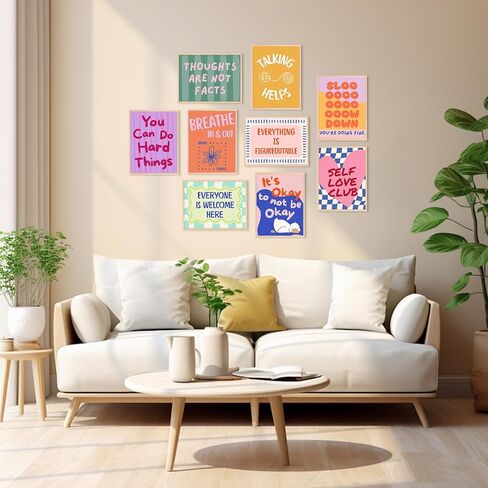الصحة العقلية جدار الفن علم نفس الطفل قماش ملصق العلاج مكتب جدار ديكور مطبوعات ملهمة صور تحفيزية التأكيدات العمل الفني مستشار اللوحة للفصل الدراسي 8x10x9 بوصة غير المؤطرة in Kuwait