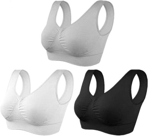 Women 3-Pack Freedom Sports Bra Wirefree Slip-On Wireless Comfort Sleep Bra for Women in Kuwait
