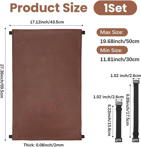 Leather Recliner Head Protector Nonslip Headrest Cover Coconut Brown Imitation Leather Non Slip Rectangle Waterproof Pad Strap for Sofa Furniture Chair Recliner Home Office 27 x 17 Inch in Saudi Arabia