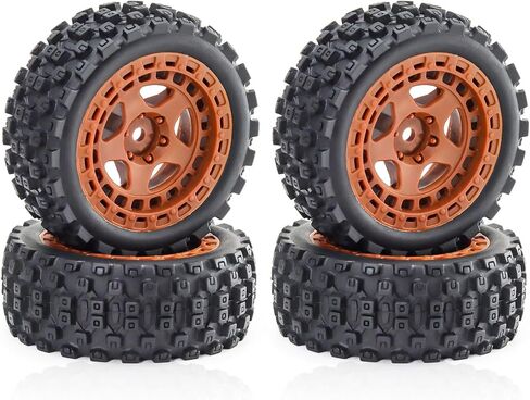 4Pcs RC Wheels and Tires for 1/18 Typhon Grom RC Crawler Car,RC Buggy Wheels & Rubber Tires（White） in Kuwait