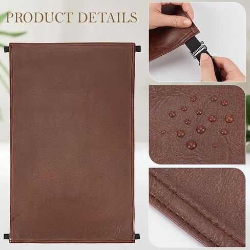 Leather Recliner Head Protector Nonslip Headrest Cover Coconut Brown Imitation Leather Non Slip Rectangle Waterproof Pad Strap for Sofa Furniture Chair Recliner Home Office 27 x 17 Inch in Saudi Arabia