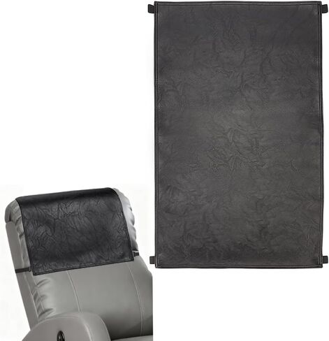 Leather Recliner Head Protector Nonslip Headrest Cover Coconut Brown Imitation Leather Non Slip Rectangle Waterproof Pad Strap for Sofa Furniture Chair Recliner Home Office 27 x 17 Inch in Saudi Arabia
