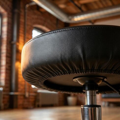 Bar Stool Covers Round Set of 2, Waterproof PU Seat Covers with Elastic Bands, Washable Cushion Slipcovers for 12 to 14 Inch Round Bar Stools in Kuwait