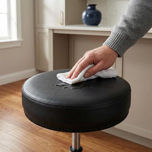 Bar Stool Covers Round Set of 2, Waterproof PU Seat Covers with Elastic Bands, Washable Cushion Slipcovers for 12 to 14 Inch Round Bar Stools in Kuwait