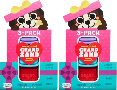 Chuckle & Roar - Grand Sand Valentine Puppy 3 Pack - Arts and Crafts - Fun for Toddlers - Safe and allergen Free - at Home or Classroom Gift in Kuwait