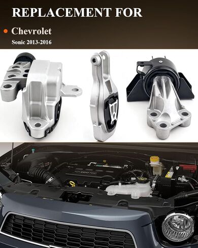 Engine Motor Mount & Trans Mount Replacement for Chevy Sonic 2013 2014 2015 2016 1.8L, Engine Mount Set of 3 Replaces OE# A5595 3386 95870474 A5596 3293 95248684 A5597 in Kuwait
