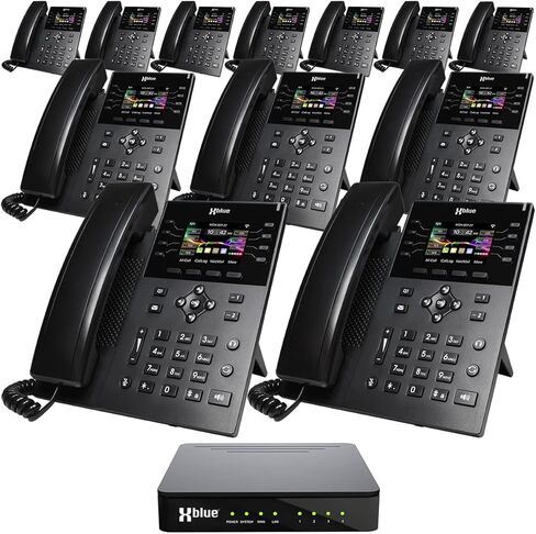Xblue QB System Bundle with 6 IP9g IP Phones Including Auto Attendant, Voicemail, Cell & Remote Phone Extensions & Call Recording, Black, (QB1006) in Saudi Arabia