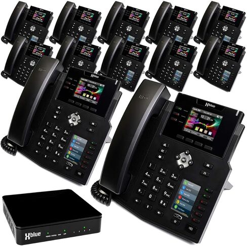 Xblue QB System Bundle with 6 IP9g IP Phones Including Auto Attendant, Voicemail, Cell & Remote Phone Extensions & Call Recording, Black, (QB1006) in Saudi Arabia