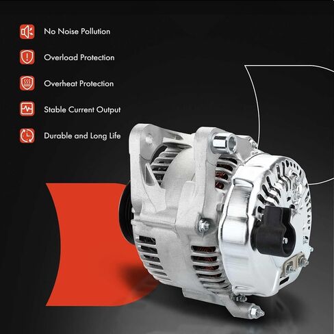 A-Premium Alternator Compatible with Jeep Grand Cherokee 1997 1998 L6 4.0L, Cherokee 1997 1998 L6 4.0L & Dodge Dakota 1997 1998 L4 2.5L, 120Amp 12V CW 6-Groove Pulley in Saudi Arabia