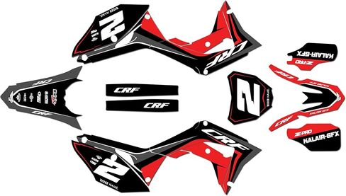 Graphics Kit for Honda CRF250R 2018-2021 and CRF450R 2017-2020 Lightning Series Red 21 Mil - Dirt Bike Custom Racing Graphics Decals Stickers Kit, no-Plastics in Saudi Arabia