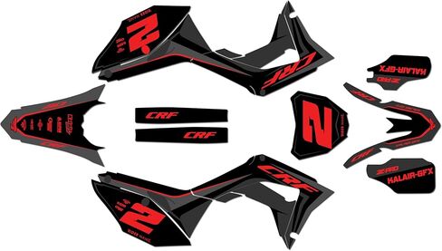 Graphics Kit for Honda CRF250R 2018-2021 and CRF450R 2017-2020 Lightning Series Red 21 Mil - Dirt Bike Custom Racing Graphics Decals Stickers Kit, no-Plastics in Saudi Arabia