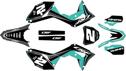 Graphics Kit for Honda CRF250R 2018-2021 and CRF450R 2017-2020 Lightning Series Red 21 Mil - Dirt Bike Custom Racing Graphics Decals Stickers Kit, no-Plastics in Saudi Arabia