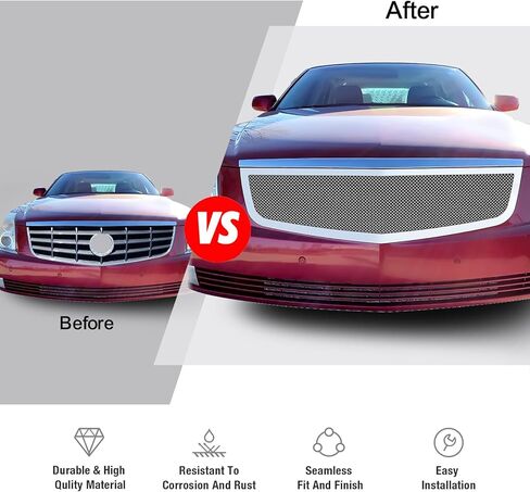 إدراج شواية شبكية من الفولاذ المقاوم للصدأ الفاخر من APS متوافق مع كاديلاك DTS 2006 2007 2008 2009 2010 2011 الجزء العلوي الرئيسي N19-T16767A in Saudi Arabia