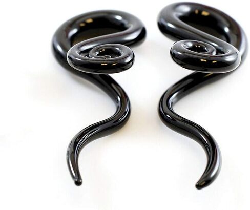 Ear Plugs Black Cat Design and Black Glass Spiral Value pack of two pairs in Kuwait