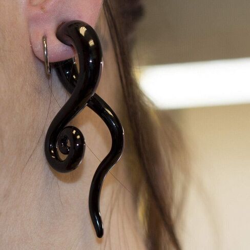 Ear Plugs Black Cat Design and Black Glass Spiral Value pack of two pairs in Kuwait
