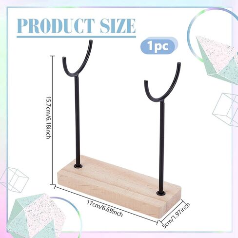 AHANDMAKER Crystal Stone Holder Display Stand Jewelry Organizer Stand with Wooden Base Detachable Jewelry Wrap Watch Organizer Holder for Necklaces Rings Bracelets Keychains Storage in Saudi Arabia