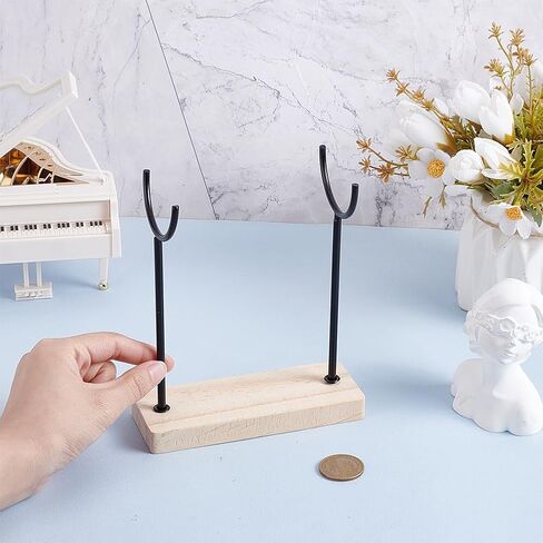 AHANDMAKER Crystal Stone Holder Display Stand Jewelry Organizer Stand with Wooden Base Detachable Jewelry Wrap Watch Organizer Holder for Necklaces Rings Bracelets Keychains Storage in Saudi Arabia