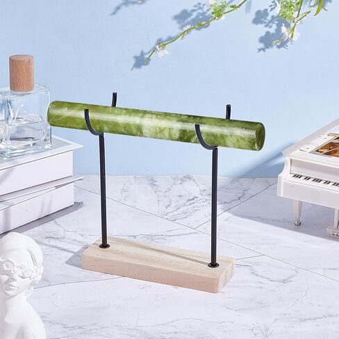 AHANDMAKER Crystal Stone Holder Display Stand Jewelry Organizer Stand with Wooden Base Detachable Jewelry Wrap Watch Organizer Holder for Necklaces Rings Bracelets Keychains Storage in Saudi Arabia
