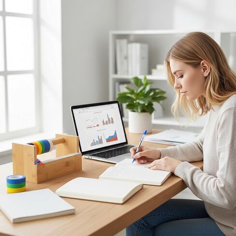 موزع أشرطة خشبي متعدد اللفات مع قطاعة أكريليك، وموزع وحامل شريط لاصق خشبي، وحامل أشرطة حرفية مقاس 9.4 بوصة وقاعدة منظمة للأطفال في المنزل والمكتب والمدرسة، مع 16 قطعة من الأشرطة اللاصقة in Kuwait