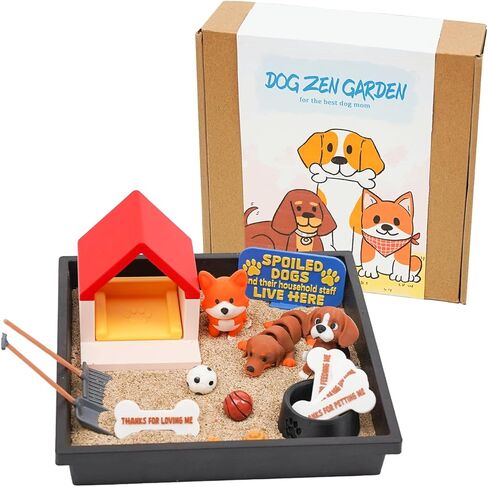 Tian Zhun Dog Gifts for Women Adults Dog Lovers Dogs Mom Gifts Mini Zen Garden for Desk Dogs Themed Gift Sand Tray Therapy Kit Sand Included in Kuwait