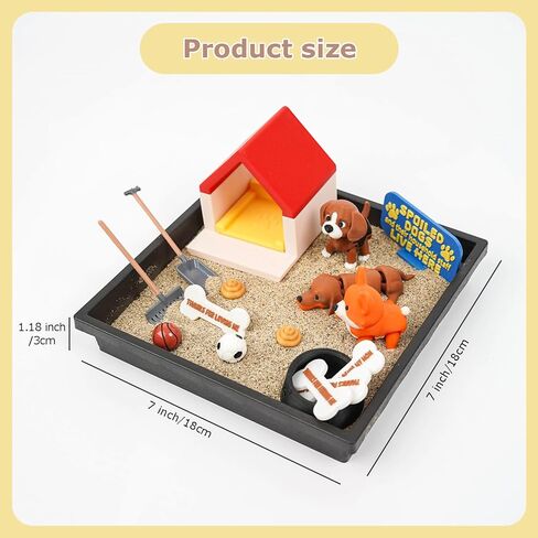 Tian Zhun Dog Gifts for Women Adults Dog Lovers Dogs Mom Gifts Mini Zen Garden for Desk Dogs Themed Gift Sand Tray Therapy Kit Sand Included in Kuwait