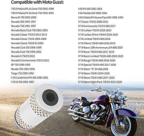 2A000633 فلتر زيت متوافق مع Moto Guzzi V7 V9 V35 V50 V65 V85 Breva IE 750 2003-2009 SP 750 1990 1991 1992 Strada 750 1993 1994 1995 Targa 750 1990-1992 نيفادا 350 1992 1993 GU27153085 in Saudi Arabia