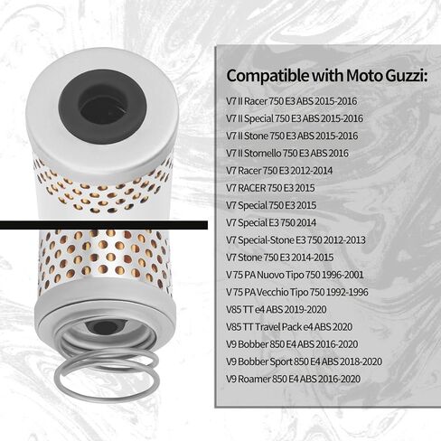 2A000633 فلتر زيت متوافق مع Moto Guzzi V7 V9 V35 V50 V65 V85 Breva IE 750 2003-2009 SP 750 1990 1991 1992 Strada 750 1993 1994 1995 Targa 750 1990-1992 نيفادا 350 1992 1993 GU27153085 in Saudi Arabia