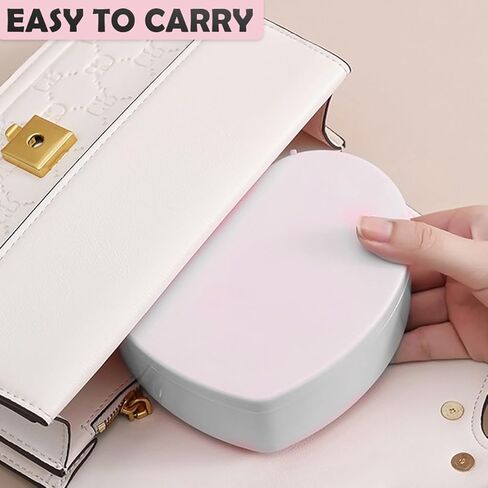 Heart Shaped Jewellery Box, Jewellery Organiser with Cosmetic Mirror, Jewellery Display Box for Girls＆Women (White) in Saudi Arabia