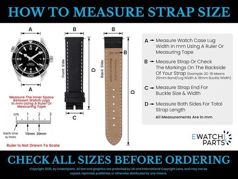 Ewatchparts Leather Watch Band Strap 22mm Deployment Clasp Compatible With Tag Heuer Monaco Blue Perforated in Kuwait