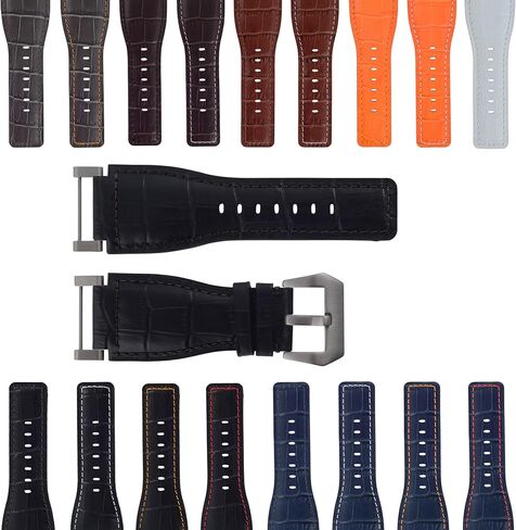 Ewatchparts 24mm Compatible With Suunto Core Replacement Leather Watch Band Strap With Stainless Steel Adapter in Kuwait