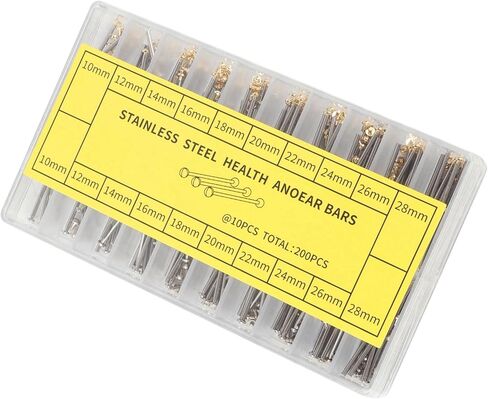 Yosoo Health Gear 200pcs Watch Screw Tube Watch Strap Connection Rod Watch Band Connecting Rod Stainless Steel 1.3mm Width 10 Sizes Gold Silver with Storage Box for Watch Repair Replacement in Saudi Arabia