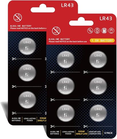 بطارية AG12 بطارية L1142 بطارية LR43 SR43 D386 D301 186 SR43 1.5 فولت بطاريات قلوية مميزة ذات عمر افتراضي 5 سنوات (12 قطعة) in Kuwait