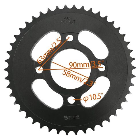 Kemblwolf 428 46T 58mm Rear Chain Sprocket Cog for Motorcycle Pit Dirt Bike ATV Quad Buggy Go Kart Four Wheelers Mini Bike Taotao Kazuma Roketa Baja in Kuwait