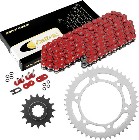 مجموعة سلسلة القيادة والعجلات المسننة باللون الأحمر من كالتريك متوافقة مع Honda Cbr600F4I Cbr-600F4I Cbr600 F4I 2001-2006 in Saudi Arabia