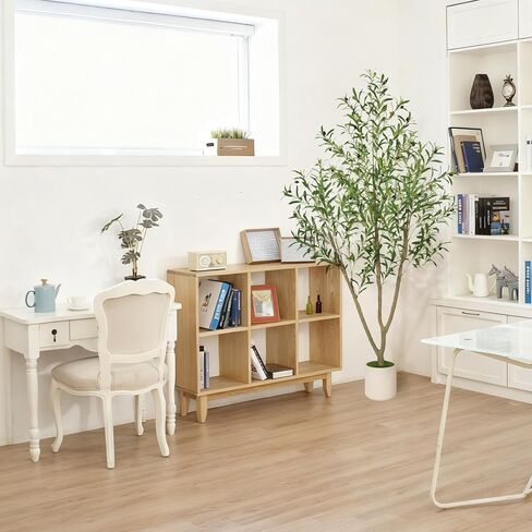 شجرة زيتون صناعية من تيمو بطول 6 أقدام، أشجار زيتون صناعية داخلية مع زارع أبيض، نباتات صناعية شجرة صناعية داخلية بأوراق واقعية وفواكه نابضة بالحياة، نبات صناعي لديكور المنزل والمكتب in Kuwait