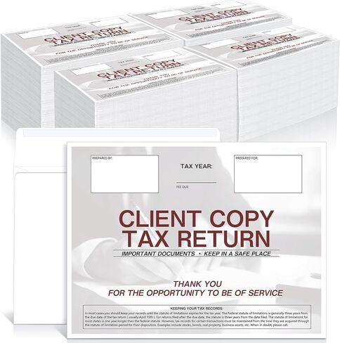 50 Pcs Client Copy Tax Return Envelope 13 x 9.8 Inch Tax Return Envelopes for Tax Preparers Paper Security Envelopes for Customers Office School Business Legal Document Supplies in Saudi Arabia