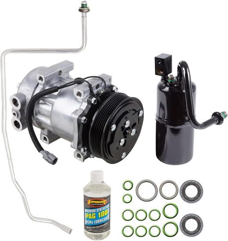 AC Compressor & A/C Kit For Jeep Cherokee XJ 1997 1998 1999 - Includes Drier Filter, Expansion Valve, PAG Oil & O-Rings - BuyAutoParts 60-80176RK New in Saudi Arabia